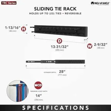Rev-A-Shelf Pullout Tie and Belt Storage Rack - Chrome