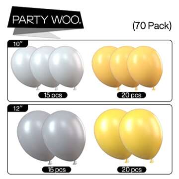 PartyWoo Gray and Orange Balloons, 70 pcs Matte Balloons, Pack of Gray Balloon, Peach Balloons, White Balloons, Orange Balloons for Girls Birthday, Girls Baby Shower, Gray and Peach Wedding