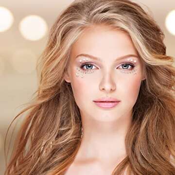 OIIKI 4 Sheets Star Face Eye Stickers, Star Jewelry Eye Body Sticker, Acrylic Crystal Face Gems, Fes...