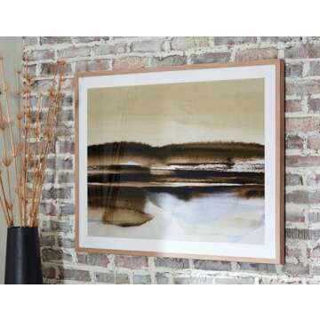 Signature Design by Ashley Hurrbrook Contemporary Rectangular Nature Framed Wall Art 40 x 30 Inches,...