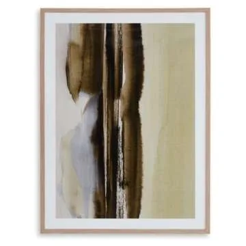 Signature Design by Ashley Hurrbrook Contemporary Rectangular Nature Framed Wall Art 40 x 30 Inches, Dark Brown & Green
