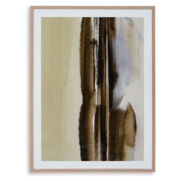Signature Design by Ashley Hurrbrook Contemporary Rectangular Nature Framed Wall Art 40 x 30 Inches, Dark Brown & Green