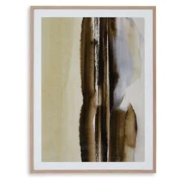 Signature Design by Ashley Hurrbrook Contemporary Rectangular Nature Framed Wall Art 40 x 30 Inches, Dark Brown & Green