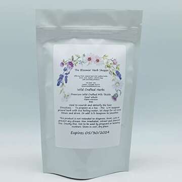 White Label Premium Herbs and Spices Wildcrafted Raw Milk Thistle Seed Whole 8oz Silybum Marianum The Bloomin Herb Shoppe