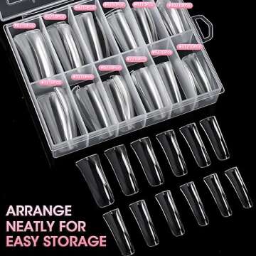 krofaue Extra Long Duck Nail Tips - XXL Clear Duck Nails 120pcs Full Cover Duck Tips 12 Sizes Crystal Duck Feet Style Curved False Nails Wide French Nail Tips Acrylic Nails Design for Y2k Nail Salon