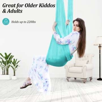 Therapy Swing for Kids with Special Needs (Hardware Included) Snuggle Swing Cuddle Indoor Outdoor Adjustable Hammock for Children with Autism, ADHD, Aspergers, Sensory Integration