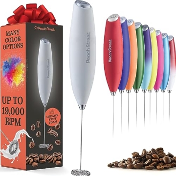 Powerful Handheld Milk Frother, Mini Milk Foamer, Battery Operated (Not included) Stainless Steel Dr...