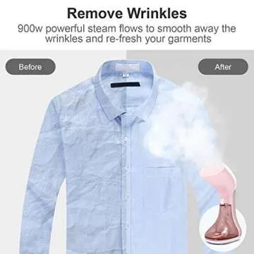 Mini Handheld Steamer for Clothes Garment, Portable Travel Garment Steamer, Powerful Iron Wrinkles Remover for Travel/Home, Compact Iron Steamer for Clothing, Any Fabrics, IDEER (Pink1)