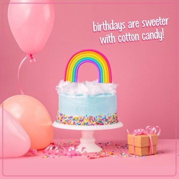 Nostalgia Cotton Candy Machine - Retro Cotton Candy Machine for Kids with 2 Reusable Cones, 1 Sugar Scoop, and 1 Extractor Head – Pink