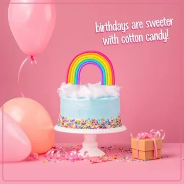 Nostalgia Cotton Candy Machine - Retro Cotton Candy Machine for Kids with 2 Reusable Cones, 1 Sugar Scoop, and 1 Extractor Head – Pink