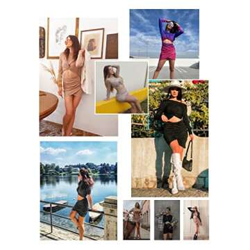 Acelitt Sexy Summer Dresses for Women Ruched Wrap Sundress Beach Hawaii Vegas Outfits Gray Large