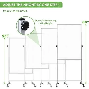 32x48" Mobile Whiteboard on Wheels – Adjustable & Double-Sided