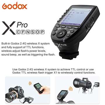 GODOX Xpro-S TTL 2.4G Wireless X System Remote Flash Trigger for Sony a77II a77 a99 ILCE-6000L a9 A7R A7RIII a350 DSC-RX10 for Godox TT685S TT350S V860II-S … B079JWNV3M