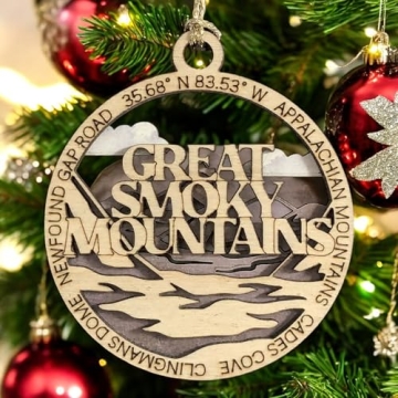 Great Smoky Mountains Rustic Wood Christmas Ornament