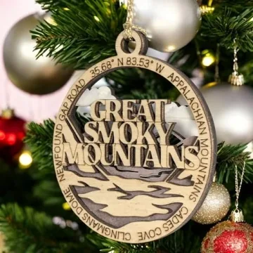 Great Smoky Mountains Rustic Wood Christmas Ornament