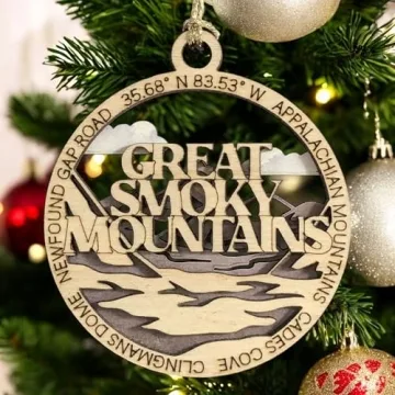 Great Smoky Mountains Rustic Wood Christmas Ornament
