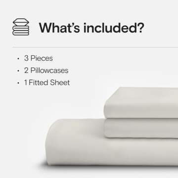 DOZ Sheet Set, 100% Viscose derived from Bamboo, Organically Grown, Buttery Soft, Cooling Sheets, High GSM, Deep Pockets - 3 Piece - 2 Pillowcases 1 Fitted Sheet (Ivory, King)