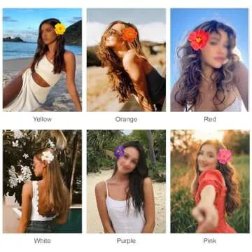 Generic Hawaiian Flower Hair Clips for Women, 6Pcs Plumeria Claw Clips for Think Thin Hair, 3.5 Inch...