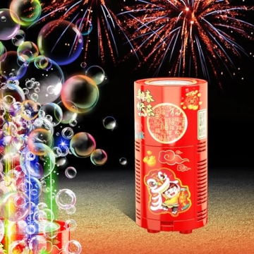 RGB LED Fireworks Bubble Machine for Kids and Parties