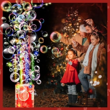 RGB LED Fireworks Bubble Machine for Kids and Parties