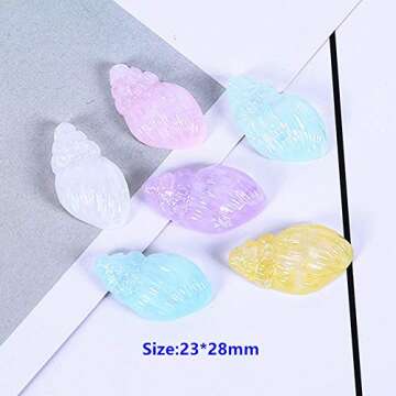 24 Pack Multi Glitter Ocean Animals Seashells Conch Dolphin Seahorse Slime Charms Slices Resin Beads Flatback Buttons for Craft Making Scrapbooking Decoration Phone case