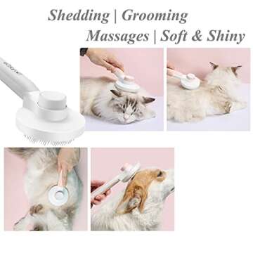 SimpleDot Self Cleaning Slicker Brush for All Pets