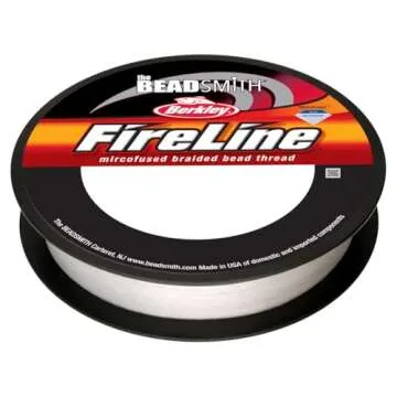 The Beadsmith Fireline by Berkley – Micro-Fused Braided Thread – 6lb. Test.006”/.15mm Diameter, 125 Yard Spool, Crystal Color – Super Strong Stringing Material for Jewelry Making and Bead Weaving