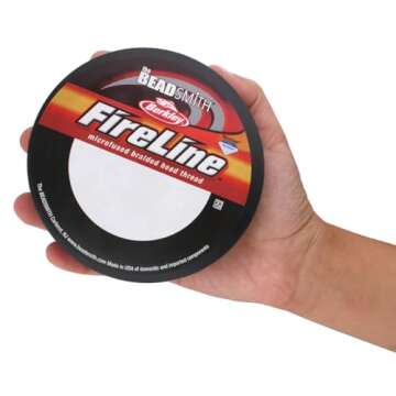 The Beadsmith Fireline by Berkley – Micro-Fused Braided Thread – 6lb. Test.006”/.15mm Diameter, 125 Yard Spool, Crystal Color – Super Strong Stringing Material for Jewelry Making and Bead Weaving