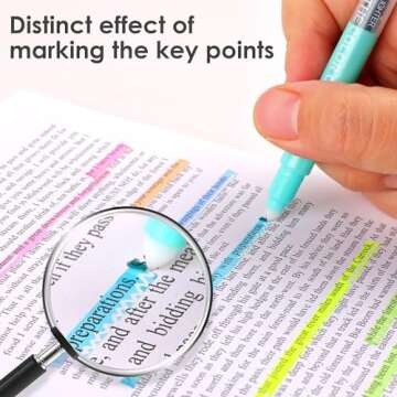 HANKU Erasable Highlighters, Dual Tip 10 Colors Erasable Highlighter Pen Assorted Colors, Smooth Writing Book Journaling Highlighters Erasable, No Bleeding Highlighters for Bible Journal Planner