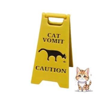 Funny Cat Vomit Sign - Gag Decor for Cat Lovers