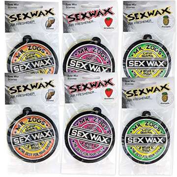 Sex Wax Coconut, Strawberry and Pineapple Air Freshener 6 Pack