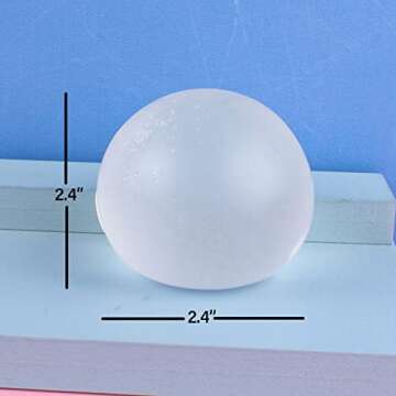 3Pcs White Sugar Ball, 2.4" Slow Rise Squishy Stress Relief Balls Clear Malt Syrup Filled Moldable Relaxing Sensory Fidget Stress Toy Hand Exercise Balls Gift for Friends