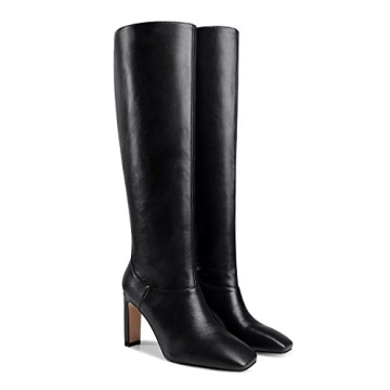 LEHOOR Women Knee High Chunky Heel Boots - Stylish & Comfortable Footwear