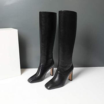 Stylish LEHOOR Women Knee High Chunky Heels for All Occasions