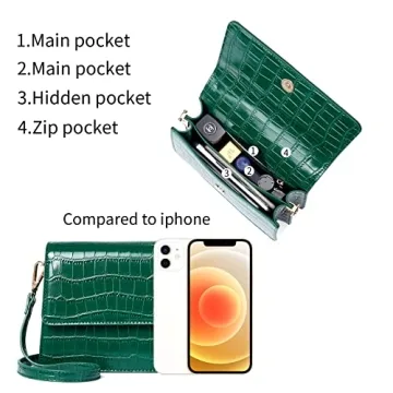 Telena Women's Crocodile Green Faux Leather Handbag