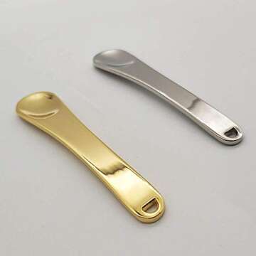 2Pcs Mini Metal Cosmetic Spatulas Facial Cream Mask Spoon Stick Mixing Spatulas Makeup Scoop for Mixing and Sampling Makeup Cosmetic Beauty Tools, Silver