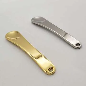 2Pcs Mini Metal Cosmetic Spatulas Facial Cream Mask Spoon Stick Mixing Spatulas Makeup Scoop for Mixing and Sampling Makeup Cosmetic Beauty Tools, Silver