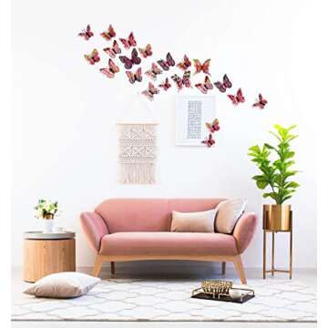 RENUIS 3D Butterfly Wall Decals - 24pcs Room Decor