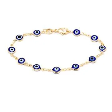 Elegant 18K Gold Plated Evil Eye Bracelet for Women