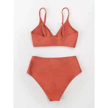 CUPSHE Women's High Waisted Twist Bikini Set Swimwear