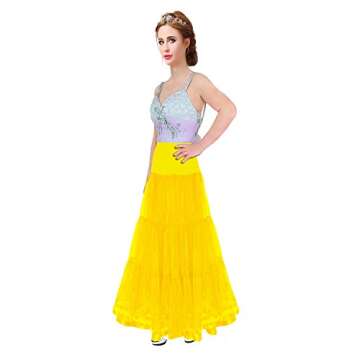 Shimaly® Women's Floor Length Wedding Petticoat Long Underskirt for Formal Dress (XL-3XL, Yellow)