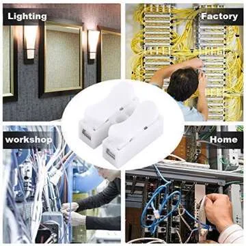 100pcs Spring Wire Connectors, 10A 220V 2 Pin Push Quick Wire Cable Connector White Wiring Terminal