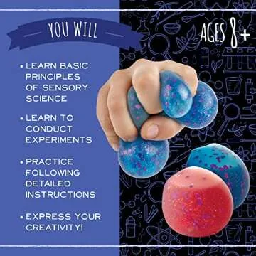 MindWare Science Academy Squishy Ball lab - Kids & Teens Make 3 Squishy Ball Stress Toys with Our 35pc Set - Wild & Weird Experiments for Boys & Girls - Great Educational Gift