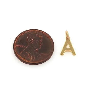 Feqosuk 18k Gold Filled Letter Charms for DIY Jewelry Making
