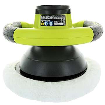RYOBI P435 One+ 18V Lithium Ion 10" 2500 RPM Cordless Orbital Buffer/Polisher with 2 Bonnets (Batter...