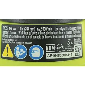 RYOBI P435 One+ 18V Lithium Ion 10" 2500 RPM Cordless Orbital Buffer/Polisher with 2 Bonnets (Battery Not Included, Power Tool Only)