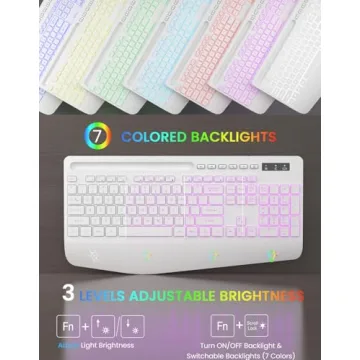 Wireless Ergonomic Keyboard with Customizable Backlights