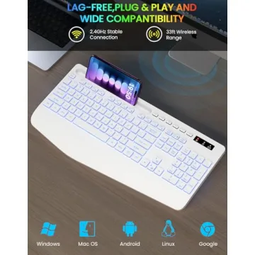 Wireless Ergonomic Keyboard with Customizable Backlights