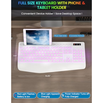 Wireless Ergonomic Keyboard with Customizable Backlights