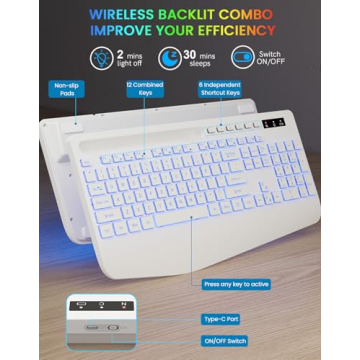 Wireless Ergonomic Keyboard with Customizable Backlights